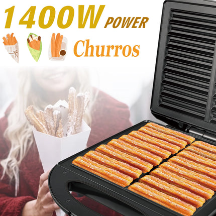 Spain Churros Electric Sandwich Maker 1400W Cooking Kitchen Appliances Breakfast Waffles Machine Non-stick Iron Pan Sonifer