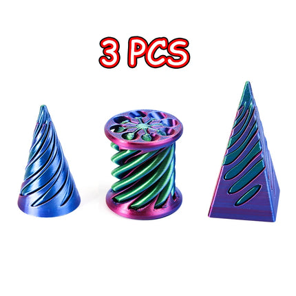 3D Printed Spiral Cone Fidgeting Toy Rotating Animal Pyramid Passthrough Sculpture Antistress Anxiety Relieving Game Adults Toys