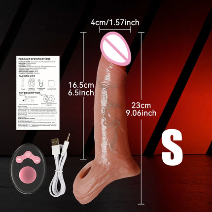 True vein soft lock sperm thickened penis condom dick extender liquid silicone dildo condom delayed ejaculation sex toy for men