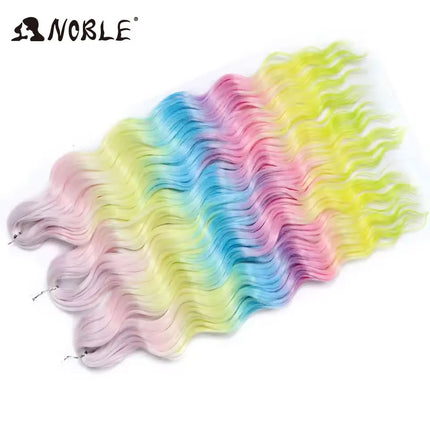 Noble Braiding Hair 300g 24 Inch ANNA Curl Hair Water Wave Twist Crochet Hair Synthetic Rainbow Color Braiding Hair Extensions