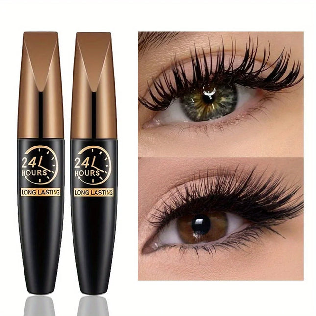 2pcs/set 8D Curling Waterproof Mascara Long Lasting Fiber Formula Boosts Lash Volume & CurTravel-friendly Design Eye Makeup