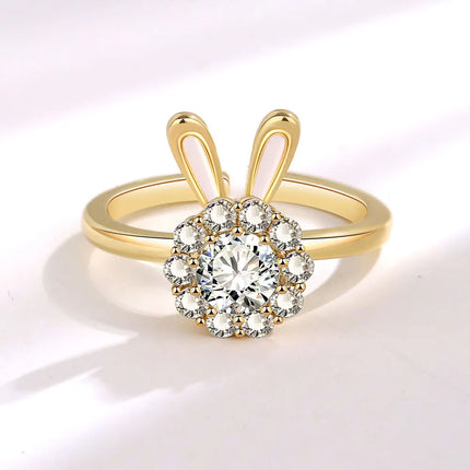 VENTFILLE 925 Sterling Silver Moon And Stars Zircon Rotatable Ring For Women Gift Diamond Relieve Stress Ring Jewelry Wholesale