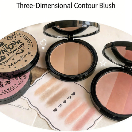 3 Colors Gray Trimming Palette Blush Palette Exquisite Matte Nose Shadow Eye Shadow Brightening Contour Trimming Palette