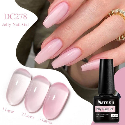 Jelly Gel Nail Polish Sheer Translucent Semi Permanent Soak Off UV Gel Varnish For Summer Nails Manicure Nail Supplies DIY Decor