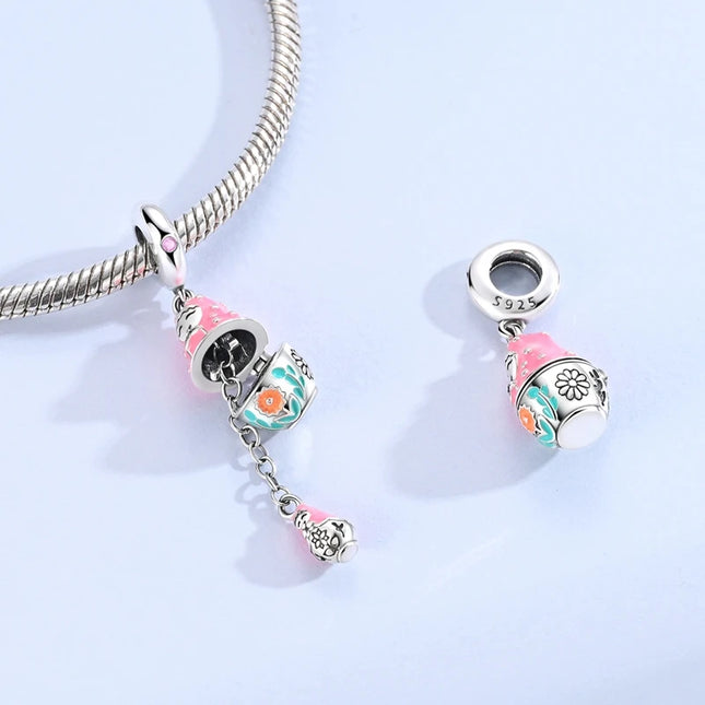 925 Sterling Silver Charms Mother Girl Boy Family Life Pendant Beads Fit Original Bracelet Necklace Diy Charm Women's Party Gift