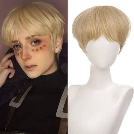 Short hair synthetic men's role-playing wig heat-resistant fireworks perm short curly hair natural black daily wig