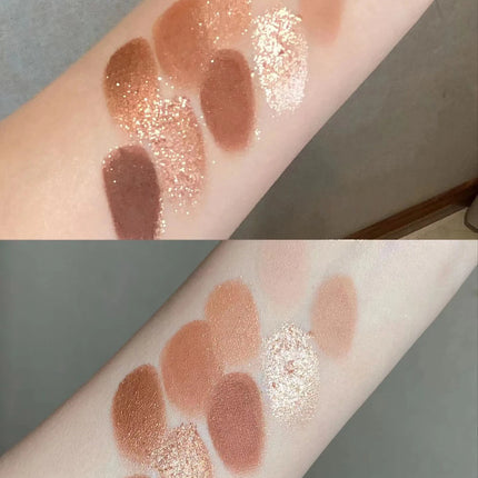 9 Colors Glitter Eyeshadow Palette Chocolate Brown Shimmer Matte Acrylic Eye Shadows Palette Waterproof Korean Makeup Cosmetics
