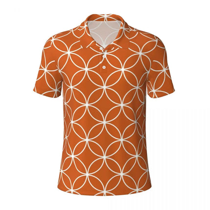 Vintage 70s Circles Casual Polo Shirts Psychedelic Pattern T-Shirts Short Sleeve Shirt Daily Fashion Tops Gift Clothing