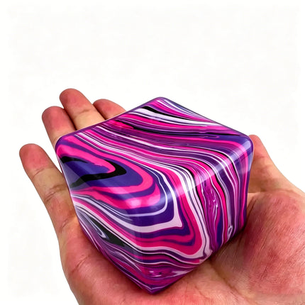 Stress Cube Squishy Gel Ball Marble Swirl Slow Rebound Soft Stretch Squeeze Fidget Sensory Decompression Anxiety Relief Toy.