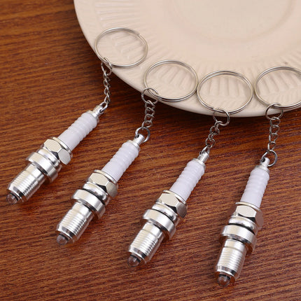 Casual Fashion Sparkplug LED Key Ring for Men Spark Plug Pendant Key Chain Keychain Car Parts Keyring Marvel Drive Key Chains