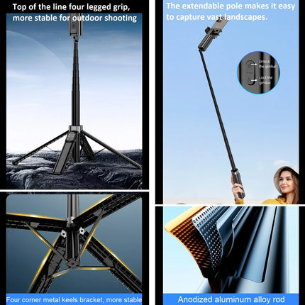 Auto Face Tracking Tripod 360° Rotation for iPhone Android, 59'' Auto Tracking Phone Holder Tripod Selfie Stick for Video Vlogs