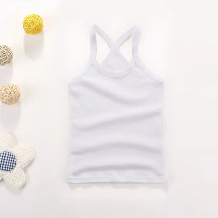Children's Vests T-shirts Summer Boys Girls Cotton Sports Tops Waistcoat Solid Color Casual Kids Vest