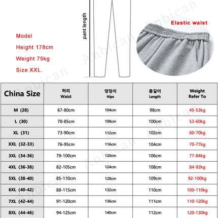 2023 Autumn New Sweatpants Men Multi-Pockets Drawstring Cotton Casual Track Pant Male Loose Straight Trousers Large Size 8XL