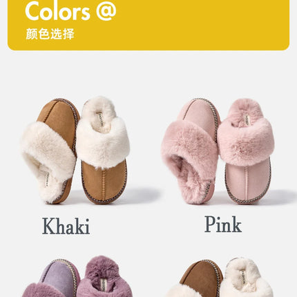 Evshine 2024 New Women Fuzzy Warm Slippers Faux Fur Cotton Slippers Fluffy Non-Slip Slides Winter Fashion Women Cozy House Shoes