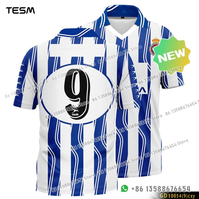 TESM Summer POLO Shirt Men Summer Sports V-neck T-shirt Street Trendy Short Sleeve 3D HD Print T-shirt