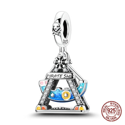 Charm 925 Silver Blue Ocean Life Theme Charm Beads Fit 3mm Original Bracelet For Women DIY Pendants Luxury Jewelry Gift Hot Sale