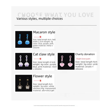 1 Pair Women Silicone Nipple Clamps Chest Clitoris Stimulation Small Bell Breast Clips Sex Toys For Women