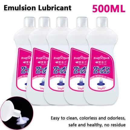 500ML Emulsion Lubricant Anal Lubricant Easy to clean, colorless and odorless, safe and healthy gay vaginal adult products