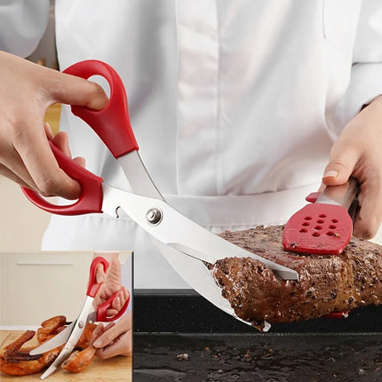Stainless Steel Grill Shear Multifunctional Barbecue Scissors Food Vegetable Meat Scissor Kitchen Gadget Peferct for BBQ Camping