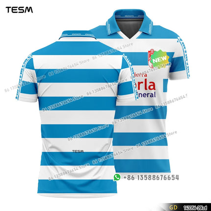 TESM Summer POLO Shirt Men Summer Sports V-neck T-shirt Street Trendy Short Sleeve 3D HD Print T-shirt