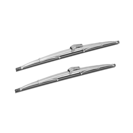 Front Wiper Blades 12in/30.48cm Front Windshield Wiper Blades Stainless Steel Polished Silver Universal for Car Wiper Blade Set