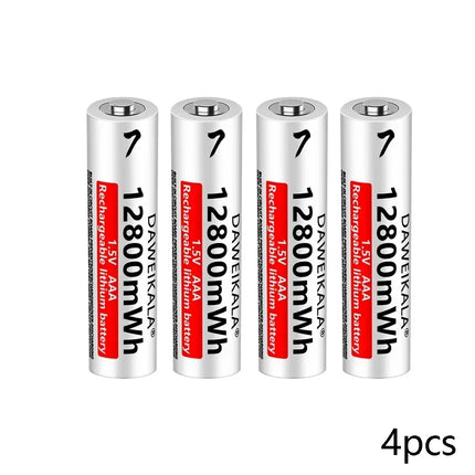 AAA 12800mWh 1.5V Li-Ion Rechargeable Battery AAA Lithium Batteries Wholesale For Mouse Flashlight Fan Game Machine