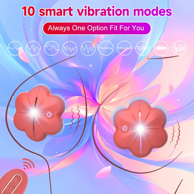 Wireless Remote Control Nipple Clamps Vibrator Silicone 10 Mode Breast Clips Electric Nipple Stimulator Adult Toys for Women