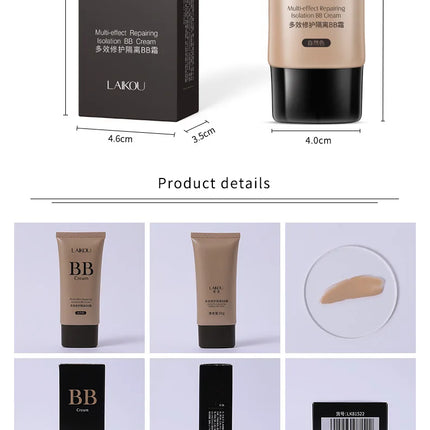 LAIKOU BB Cream Concealer Foundation Make Up Natural Dark Makeup Cosmetics Light Moisturizing Multi Sulution Blemish Balm Cream