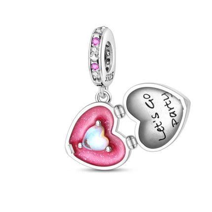100% 925 Sterling Silver Fashion Pink Princess Skirt Bag Lipstick Charms Beads Fit Qikaola Original Bracelets DIY Jewelry Gifts