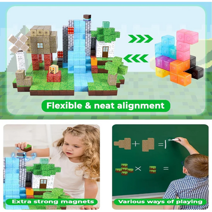 New Magnetic Building Blocks Mine World Magnetic Cozy Forest Cabin Construction Brick Cube STEM Boy Girl Children Toy Set Gift