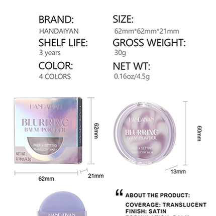 Light Mist Waterproof Oil Control Matte Concealer  Brightening Complexion Setting Powder with Powder Puff