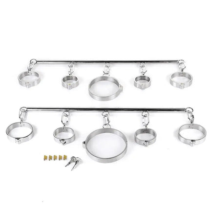 Metal Handcuffs Foot Shackles for Restraint Bdsm Gay Bondage Collar Sex Toys Set Erotic Adult Intimate Games Couple Accessories