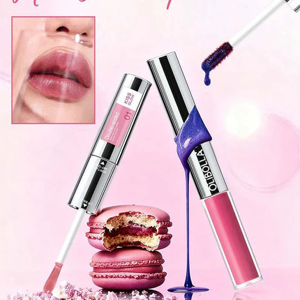 Double-headed Peel Off lip Tints/Stains Plump Lip Gloss Natural Waterproof Non Stick Cup Soft Nude Brown Tattoo Lip Liner Makeup