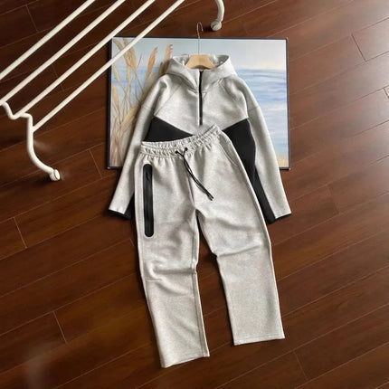 Men Knit Zip Hoodie Pants Set Sports - Windproof Cotton Casual / Ensemble Homme Hoodie Zip Pantalon - Coupe-Vent Coton