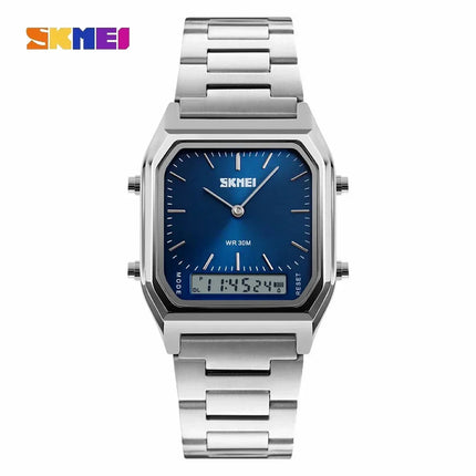 SKMEI Luxury Digital Quartz Watch for Men Sports Chronograph Waterproof Mens Wristwatches Stainless Steel 1612 reloj hombre 1220