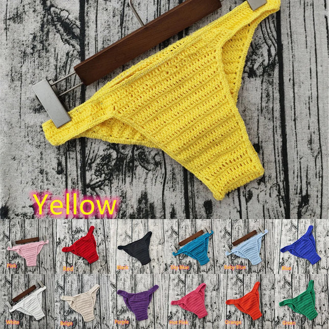 Hot Men Women Breathable Underwear Hand Crochet Low Rise Swimming Sunbathing Male Boxers Panties Briefs Шорты Мужские 남성트렁크팬티