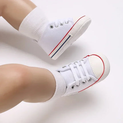 Baby Canvas Classic Sports Shoes Newborn Boys and Girls Printed Star First Walkers Shoes Infant Anti slip Baby Shoes