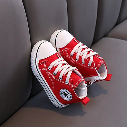 Chaussures en toile mi-montantes pour enfants Chaussures pour enfants décontractées confortables à semelle souple pour garçons et filles Chaussures de planche antidérapantes et respirantes