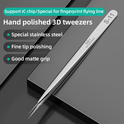 LUXIANZI 1PC Reverse Tweezers Stainless Steel Industrial Tweezers Tools Non-magnetic plastic ceramic Tip ESD Precision Forceps