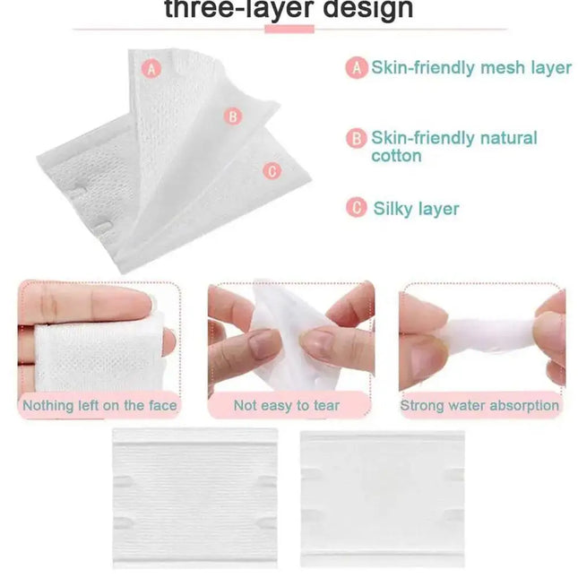 500PCS Multi Functional Cotton Pad Wet Cotton Special Stretchable Thin Makeup Remover Cotton Toner Facial Mask Paper Soft