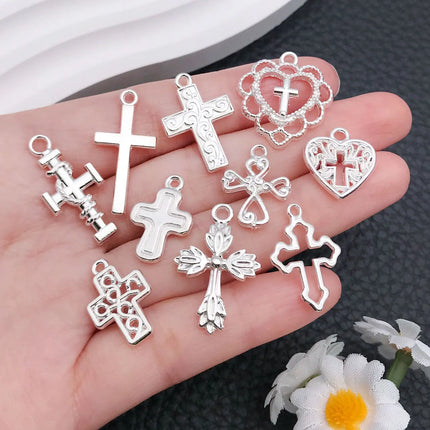 20/100 Styles Antique Silver Crosses - Perfect for Handmade Jewelry like Necklaces, Bracelets & Earrings"