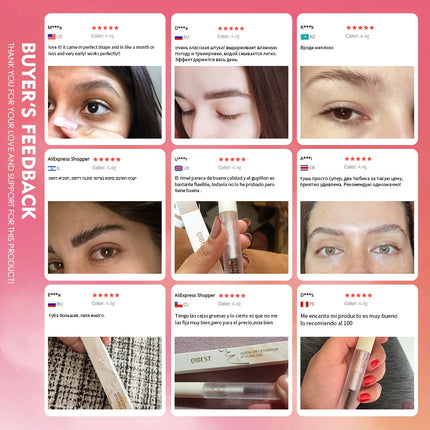 QIBEST Eyebrow gel Transparent Brows Wax Waterproof Long-Lasting With 3D Brush Brow Styling Soap For Eyebrows Women's Cosmetics