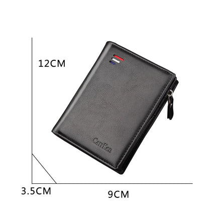 Vintage Men Leather Luxury Wallet Short Slim Male Purses Money Clip Credit Card Dollar Cow Leather Wallet Mens Card Purse