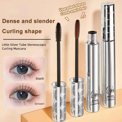Silk Fiber Matte Mascara Makeup Waterproof Fast Dry Brown Black Ultra-Fine Brush Lengthens Eyelashes Curling Mascara Makeup New