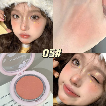 Monochrome Low Saturation Matte Blusher Peach Milk Pink Cream Natural Cheek Tint Brightening Makeup Blush Cream Beauty Cosmetics