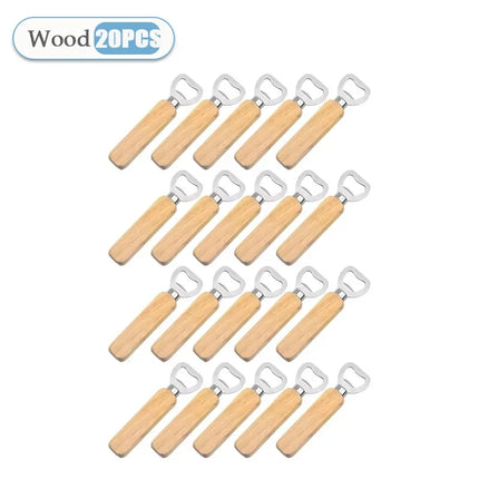 1-40PCS Wooden Handle Beer Bottle OpenerWooden Beer Bottle OpenerSolid Wood Beer Bottle OpenerStainless Steel Beer Bottle Opener