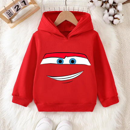 Lightning Mcqueen and Sally Sports Hoodies for Boys Girls Anime Cartoon Cute Hooded Sweatshirt Children Autumn Fashion Clothes