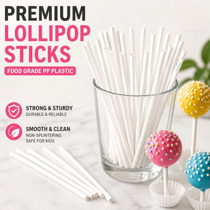 50/100Pcs Hollow Plastic Lollipop-Sticks 10/15cm Cake Pop Accessories Bakeware for Home Kitchen Dessert Making