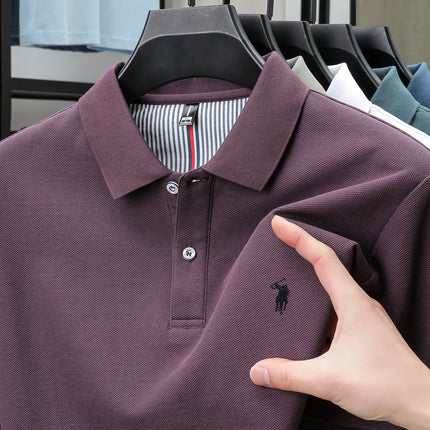 100% pure cotton summer new fashionable men's shortsleeved luxury customized business polo shirt exquisite embroidery Tshirt top
