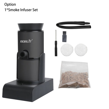 BORUiT Smoker Infuser Portable Molecular Cuisine Smoking Food Cold Smoke Generator Meat Burn Cooking for BBQ Grill Cocktails